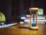 Hourglass on desk
